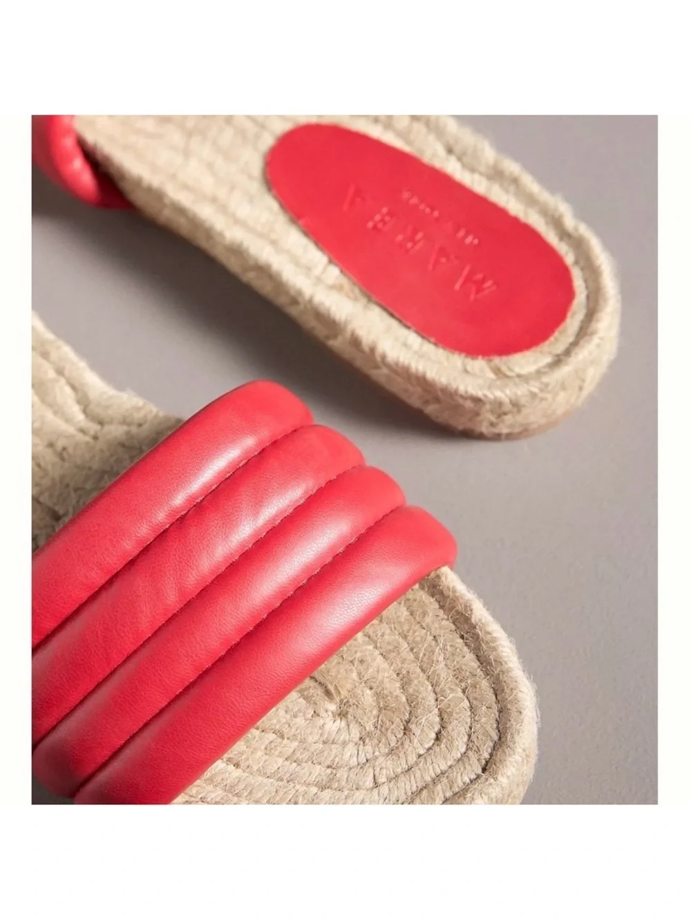 Marea New York Padded Espadrille Sandals Red Size 37 EU 6-6.5 US